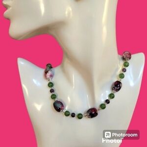 HANDMADE Aventurine Amethyst Glass Beaded Fairycore Necklace